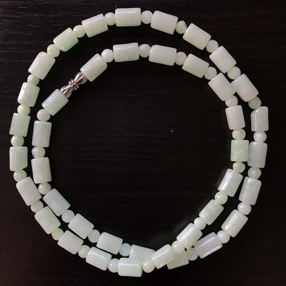 NEW Grade A Jade necklace 21” 6.5mm beads